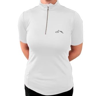 Gallop Short Sleeve Zipped Neck Base Layer (White)