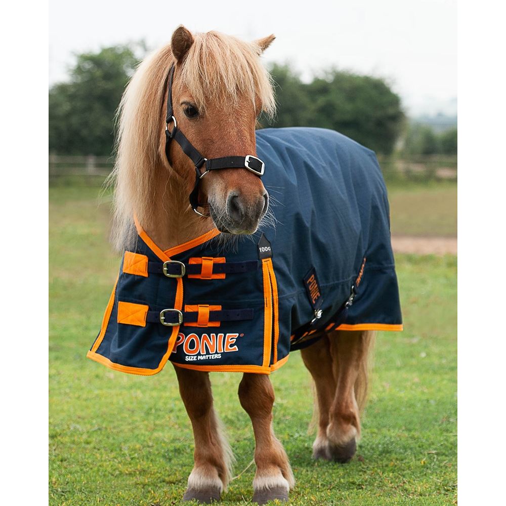 Gallop Ponie 100 Turnout Rug (Navy/Orange)