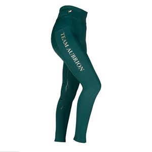 Shires Aubrion Team Young Rider Winter Riding Tights (Green)