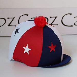 Capz Motif Cap Cover Lycra - Starz (Red/White/Blue)