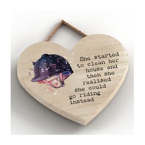 'Riding Instead' Small Heart Plaque