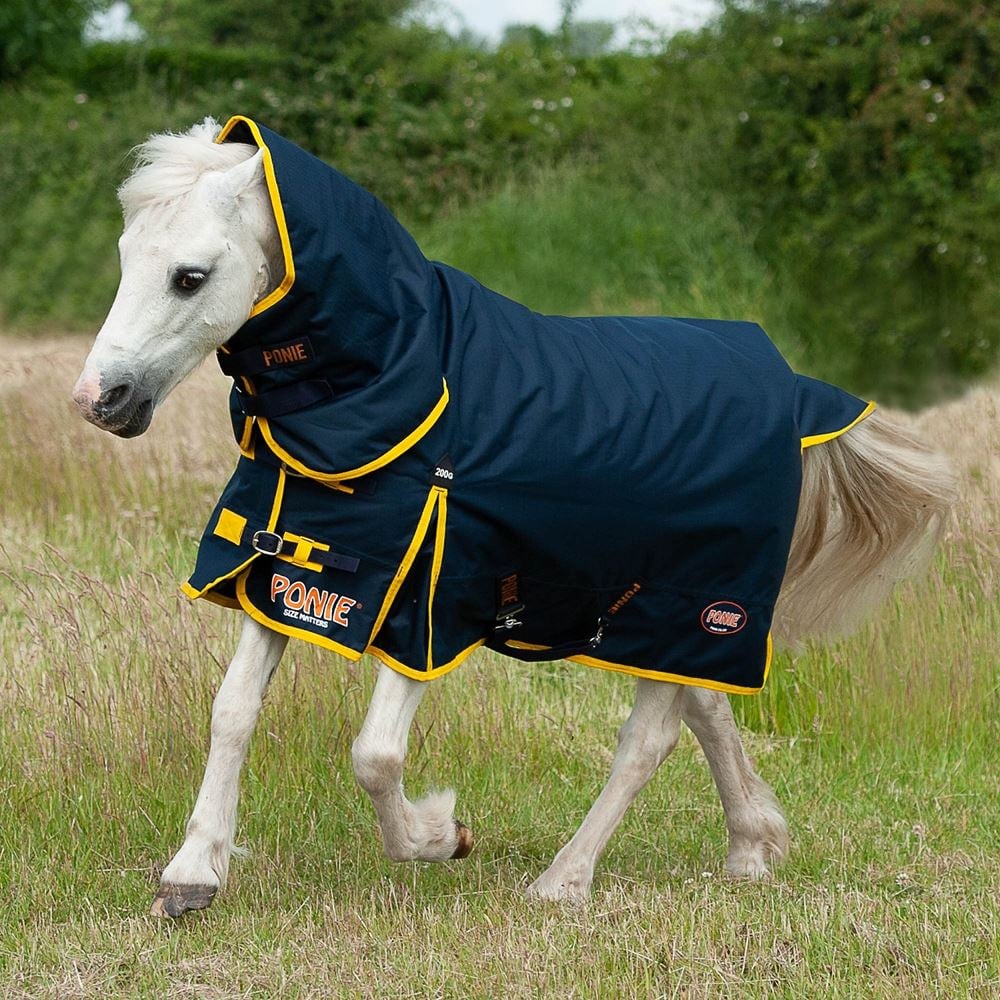 Gallop Ponie 200 Combo Turnout Rug - 200g (Navy/Yellow)