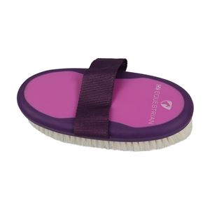 Hy Equestrian Pro Groom Goat Hair Body Brush (Purple/Pink)