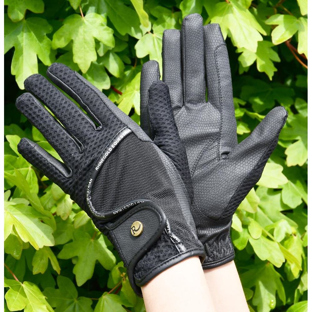 Rhinegold Honeycomb Mesh Riding Gloves (Black)