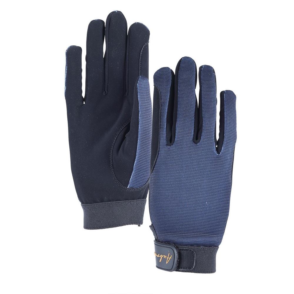 Shires Aubrion Team Mesh Riding Gloves (Navy Blue)