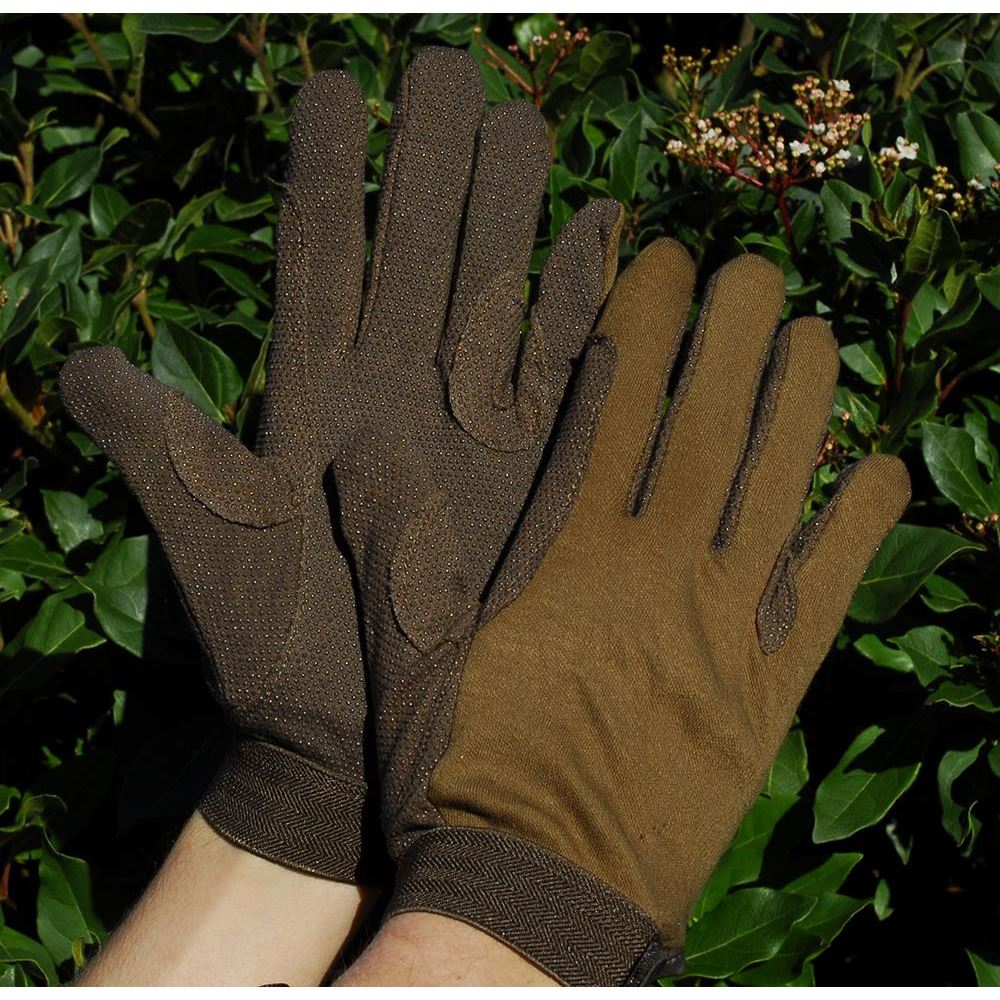 Rhinegold Cotton Pimple Palm Gloves (Brown)