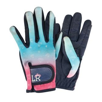 Dazzling Diamond Riding Gloves by Little Rider (Teal/Pink)