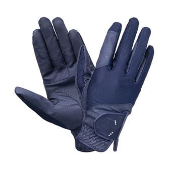 Coldstream Blakelaw Diamante Riding Gloves (Navy/Silver)