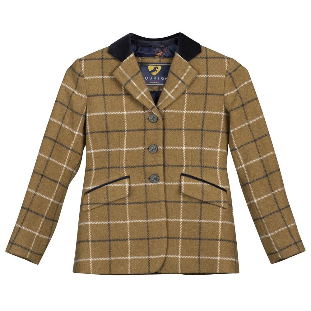 Shires Aubrion Saratoga Jacket - Young Rider (Natural/Navy Check)