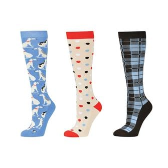 Dublin Pack of 3 Adults Riding Socks (Dog Spots/Check)