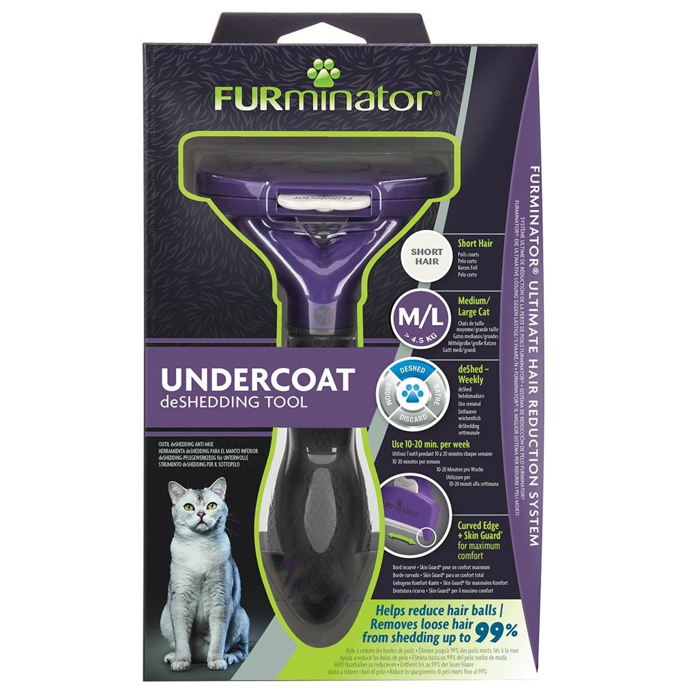 Furminator Undercoat DeShedding Tool for Short Hair Cat - Medium/Large