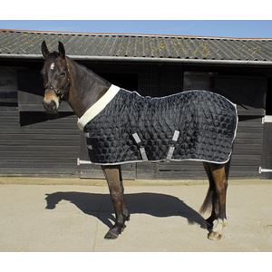 Rhinegold Detroit Hexagon Stable Quilted Rug (Black)