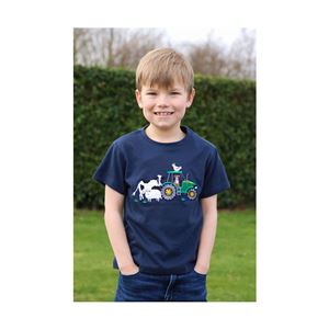 British Country Collection Farmyard T-Shirt - Child (Navy)