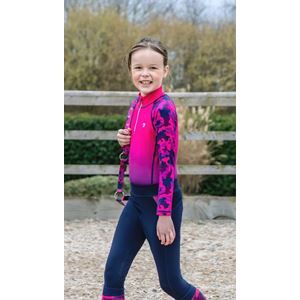 Hy Equestrian DynaForce Riding Tights (Raspberry/Navy)